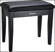 Roland Piano Bench 100 Series Satin Black, Vinyl with Music Compartment - DISCONTINUED